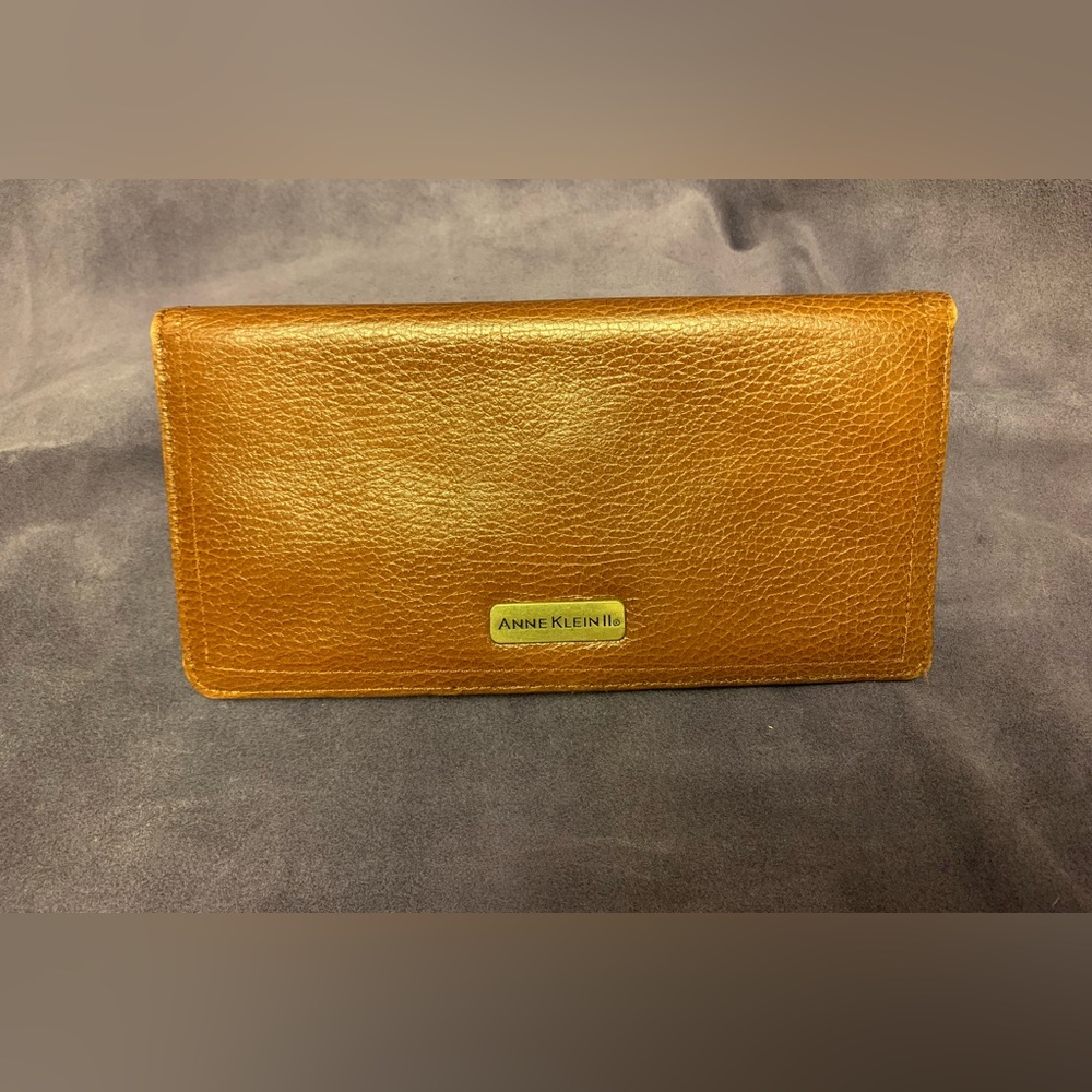 Anne Klein II Genuine Brown Leather Bi-fold Wallet
